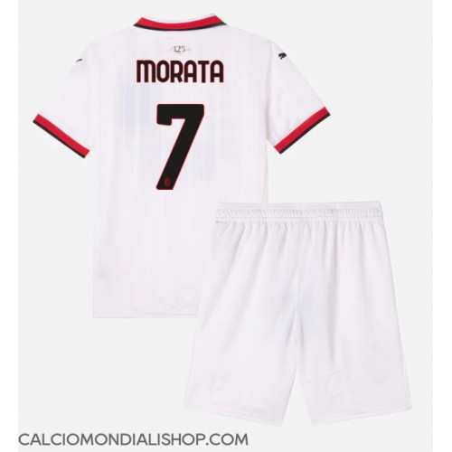 Maglie da calcio AC Milan Alvaro Morata #7 Seconda Maglia Bambino 2024-25 Manica Corta (+ Pantaloni corti)